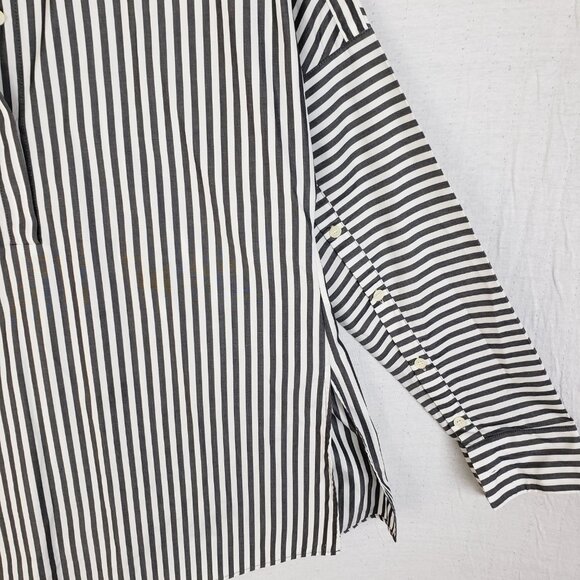AKRIS Punto Striped Popover Shirt Tunic 100% Cotton Oversized size 4 Minimalist - Picture 5 of 14
